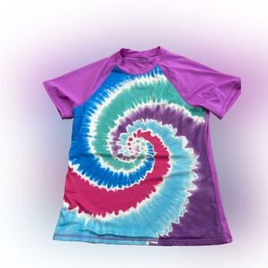 Girls Lands End Tie Dye Swim Shirt